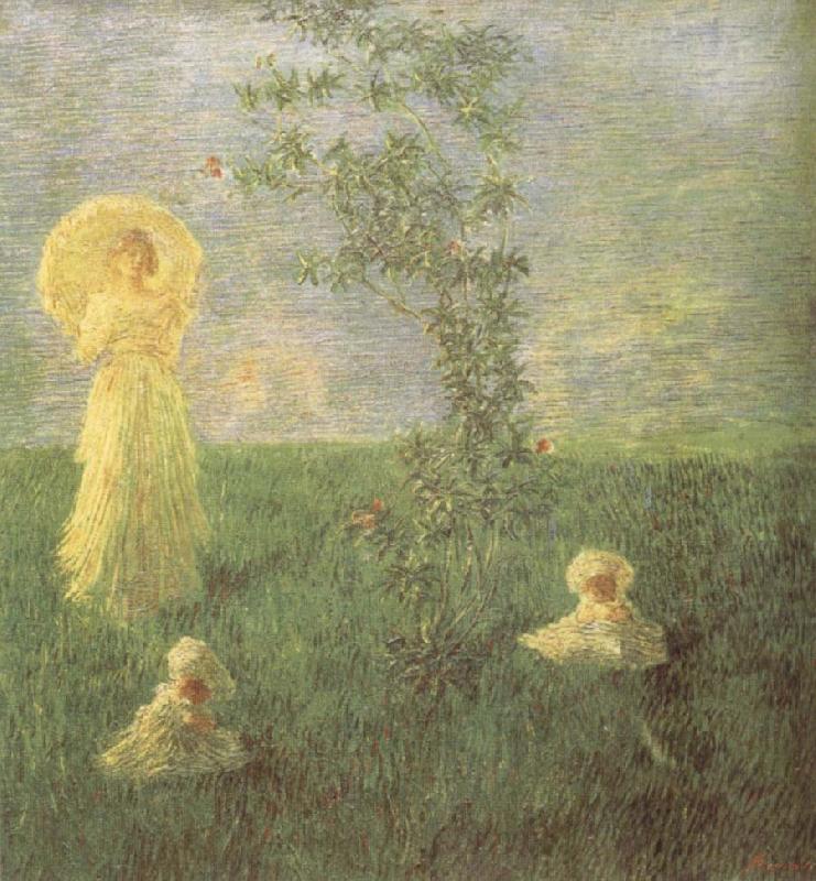 Gaetano previati In the Meadow oil painting picture